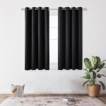 Deconovo lot de 2 rideaux occultant noir � oeillets rideau thermique pour porte dentr�e 132x138cm pour ...