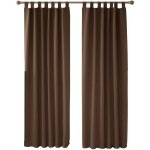 Deconovo lot de 2 rideaux occultants  pattes de chambre 140x245cm isolant thermique anti froid brun