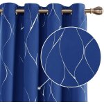 Deconovo lot de 2 rideaux occultants avec oeillets - isolation thermique motif argent lgant140175 ...