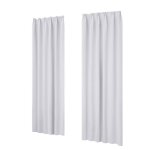Deconovo lot de 2 rideaux occultants thermique décoration galon fronceur chambre de porte d?entrée blanc ... Deconovo lot de 2 rideaux occultants thermique décoration galon fronceur chambre de porte d?entrée blanc ...