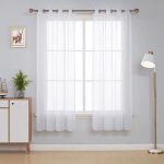 Deconovo lot de 2 rideaux voilages souples  oeillets pour dcoration interieur 140x175cm blanc