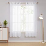 Deconovo lot de 2 voilage blanc  oeillets rideaux enfants voile fenetre 140x180cm