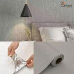 Decopine papier peint auto - adh�sif effet pierre min�rale gris clair ? rev�tement mural imperm�able ...