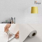 Decopine papier peint auto - adh�sif relief pierre stri�e blanc ? rev�tement mural imperm�able texture ...