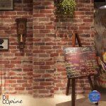 Decopine papier peint effet brique rouge et grise 0. 53 x 10m