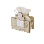 D�cor communion bois avec sachet 8 cm naturel