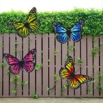 D�cor mural papillon en m�tal pour lext�rieur paquet de 4 sculptures dart mural de papillons en m�tal ...