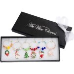 Decoration et accessoires de table - ftes de nol 6 pices verres  vin charm marquer anneau perles ...