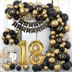 Decoration anniversaire 18 ans 18 ans dcorations anniversaire de fte en noir or arche ballon anniversaire ...