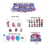 Decoration anniversaire 2026 bleu fan jzsh 5 pieces guirlande spirales ballons grands petits pics gateau ...