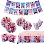 Decoration anniversaire 2026 jzsh 6 pieces assiettes 7 9 pouces serviettes gobelets nappe guirlande