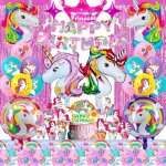 D�coration anniversaire licorne - zokko - ballon licorne 3d - cake topper - banni�re joyeux anniversaire ...