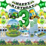 Decoration anniversaire tracteur 3 ans anniversaire 3 ans garcon party vaisselle tracteur kit vaisselles ...