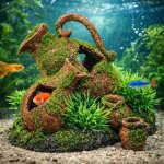 D�coration aquarium amphore cachette poissons d�cor naturel 13 cm