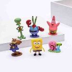 D�coration daquarium - bob l�ponge - lot de 6 - r�sine �cologique - th�me cartoon - durable et joli
