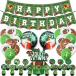 Ballon d�coratif - amoune - th�me rugby - vert - anniversaire - mixte