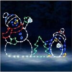 Dcoration de nol - multicolore - bonhomme de neige - 40x26cm - led - pour extrieur