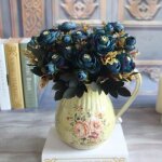Décoration chambre 3 bouquet de fleurs artificielles en soie - bleu foncee Décoration chambre 3 bouquet de fleurs artificielles en soie - bleu foncee
