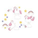 D�coration chambre denfant / pack de 3 planches adh�sives sticker enfant motifs licornes