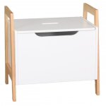 Coffre � jouets empilable - 49 x 36 x 48 cm - blanc