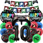 D�coration danniversaire 10 ans gar�on - zokko - ballons gonflables - banni�re happy birthday - ballon ...