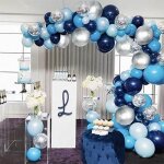 D�corations danniversaire gar�on guirlande de ballons arc bleu marine 114 pi�ces ballons fournitures ...