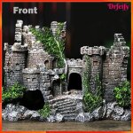 D�coration daquarium - akozon - ch�teau europ�en - r�sine - 17x13x7 cm - eau douce & eau de mer