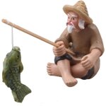 Décoration daquarium - résine - figurine de pêcheur - abri réaliste - non toxique - durable Décoration daquarium - résine - figurine de pêcheur - abri réaliste - non toxique - durable