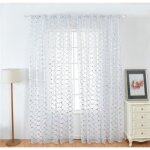 Caldion 2 pices de rideaux voilage blanc et beige 140x240 cm fils teints ray  oeillets rideau tamisant ...