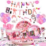 Décorations pour fêtes danniversaire avec maquillage assiettes de fête de maquillage serviettes accessoires ... Décorations pour fêtes danniversaire avec maquillage assiettes de fête de maquillage serviettes accessoires ...