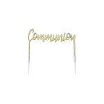 D�coration g�teau bois communion 12x8. 5cm nature