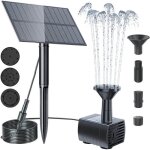 Kit de pompe  fontaine solaire - jardin - noir - 4 buses - cologique - facile  installer