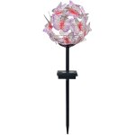 D�coration lumineuse solaire nu�e de papillons - galix - g2623 - m�tal - hauteur 42 cm - 24 micro led ...