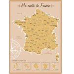 Dcoration murale carte de france  gratter