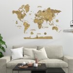 Carte du monde en bois 2d fonc�e m (100 * 70 cm) creatifwood - d�coration murale