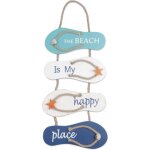 D�coration murale - nautique - tongs en bois - style m�diterran�en - 53cm x 22cm - suspendue