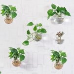 Dcoration murale - zgeer - lot de 6 vases ronds en verre - diamtre 12 cm - lger - transparent