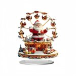 A d�coration de no�l 2d p�re no�l - grande roue mat�riau acrylique 20x17x8cm imperm�able convient pour ...