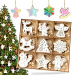 Decoration noel bois 27 pcs - dcoration de nol diy - hykjside - pendentifs artisanat double couche ...