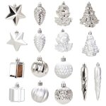 D�corations de no�l - kit de 16 boules argent - 5 � 8 cm - chic et moderne - assortiment festif