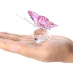 Décoration de papillon rosé avec boule facettes de verre en cristal k9 capteur de soleil ornament pour ... Décoration de papillon rosé avec boule facettes de verre en cristal k9 capteur de soleil ornament pour ...