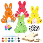 D�coration de p�ques - lapin en bois - 10pcs - multicolore - bricolage - enfants