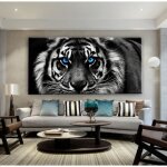 Dcoration peinture affiche tableau dcoratif tigres animaux photos toile peinture mur pour salon famille ...