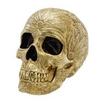 Décoration résine tête de mort baroque 25cm or - decors de table halloween Décoration résine tête de mort baroque 25cm or - decors de table halloween