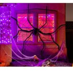 Décoration toile daraignée 2m avec araignée 150cm - decoration de fete halloween Décoration toile daraignée 2m avec araignée 150cm - decoration de fete halloween