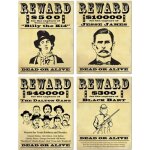 Dcoration western wanted (x4)