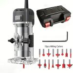 D�fonceuse affleureuse �lectrique 800w 33000 rpm ? 6 vitesses r�glables avec accessoires et boite en ...