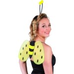 Dguisement abeille - set ailes et serre - tte - femme - jaune / noir  pois - intrieur
