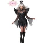 Dguisement ange dchu - california costume - femme - noir - dentelle et plumes