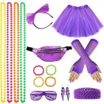 Dguisement anne 80 accessoire femme annes 80s disco costume vetement fte non tutu fluo violet